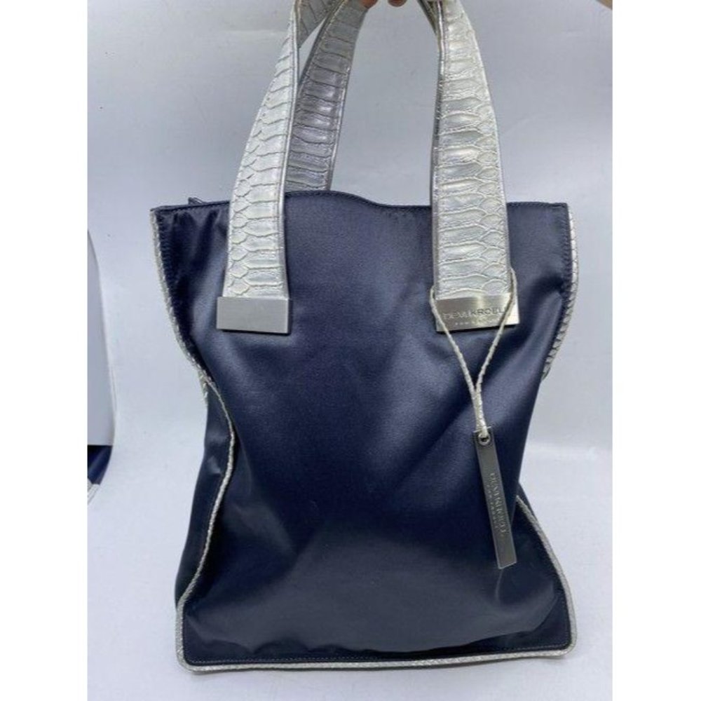 Devi Kroell Shoulder Bag Black Nylon Fabric Tote - Picture 2 of 12